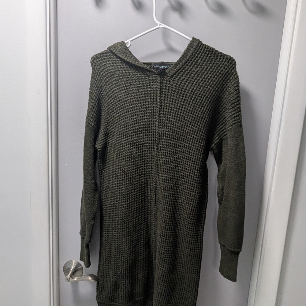 Olive Green Hooded Sweater